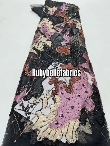 Unnu Beaded Sequin Lace Fabric