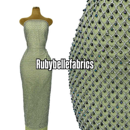 Gixel Luxury Deluxe Dripping Stones Fabric