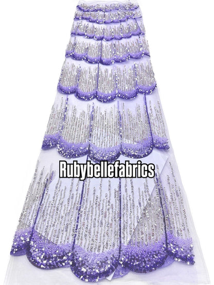 Figule Luxury Scallop Beaded Fabric