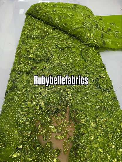 Ecks Beaded Sequin Tulle Fabric