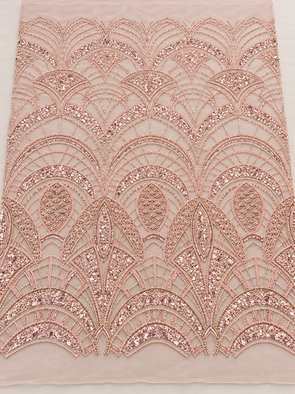 Enenia Beaded Luxury Fabric - Blush Pink