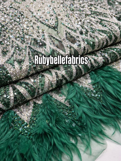 Regal Feather Sequin Fabric