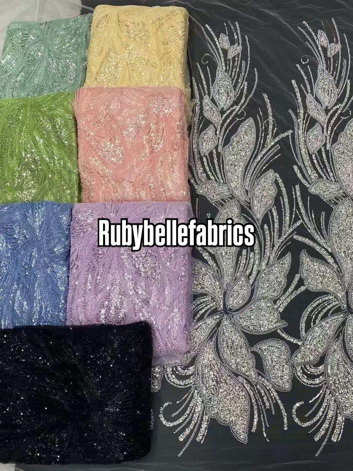 Argus Floral Sequin beaded Fabric