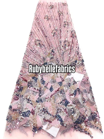 Ittle Luxury 3D Floral Beaded Fabric