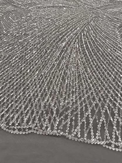 Luzone Luxury Fabric - White/Silver