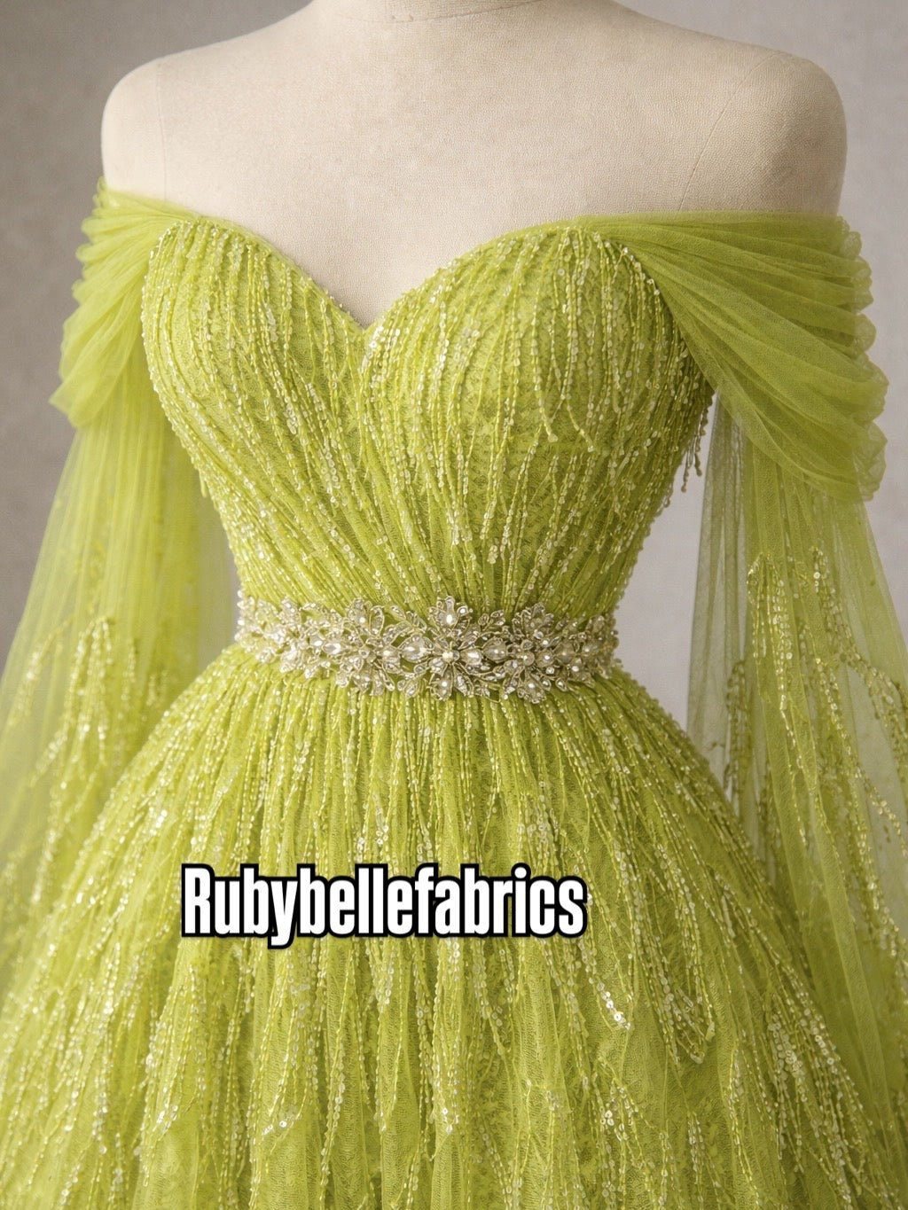 Luxury Fringe Pastel Sequin Lace Fabric – Premium Lace Couture Fabric