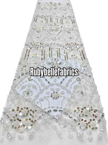Braxly Quality Beaded Stone Fabric
