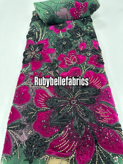 Dillon Beaded Luxury Velvet Fabric