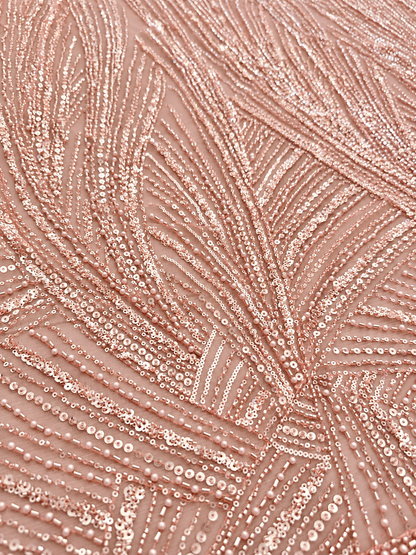 Hase Beaded Luxury Fabric - Blush Pink