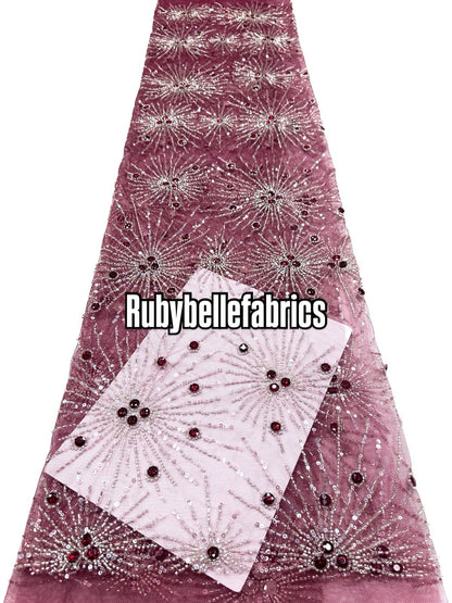 Oney Luxury Sequin Crystal Stones Fabric