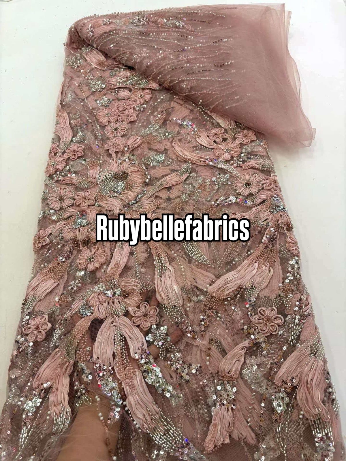 Arden Luxury Floral Beaded Sequin Fabric