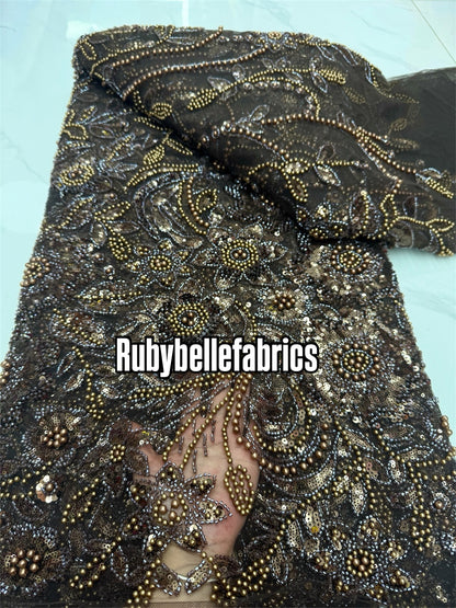 Ecks Beaded Sequin Tulle Fabric