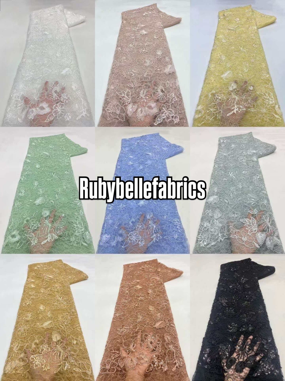 Kivion Net Sequin Beaded Fabric