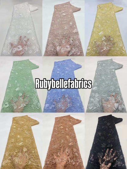 Kivion Net Sequin Beaded Fabric