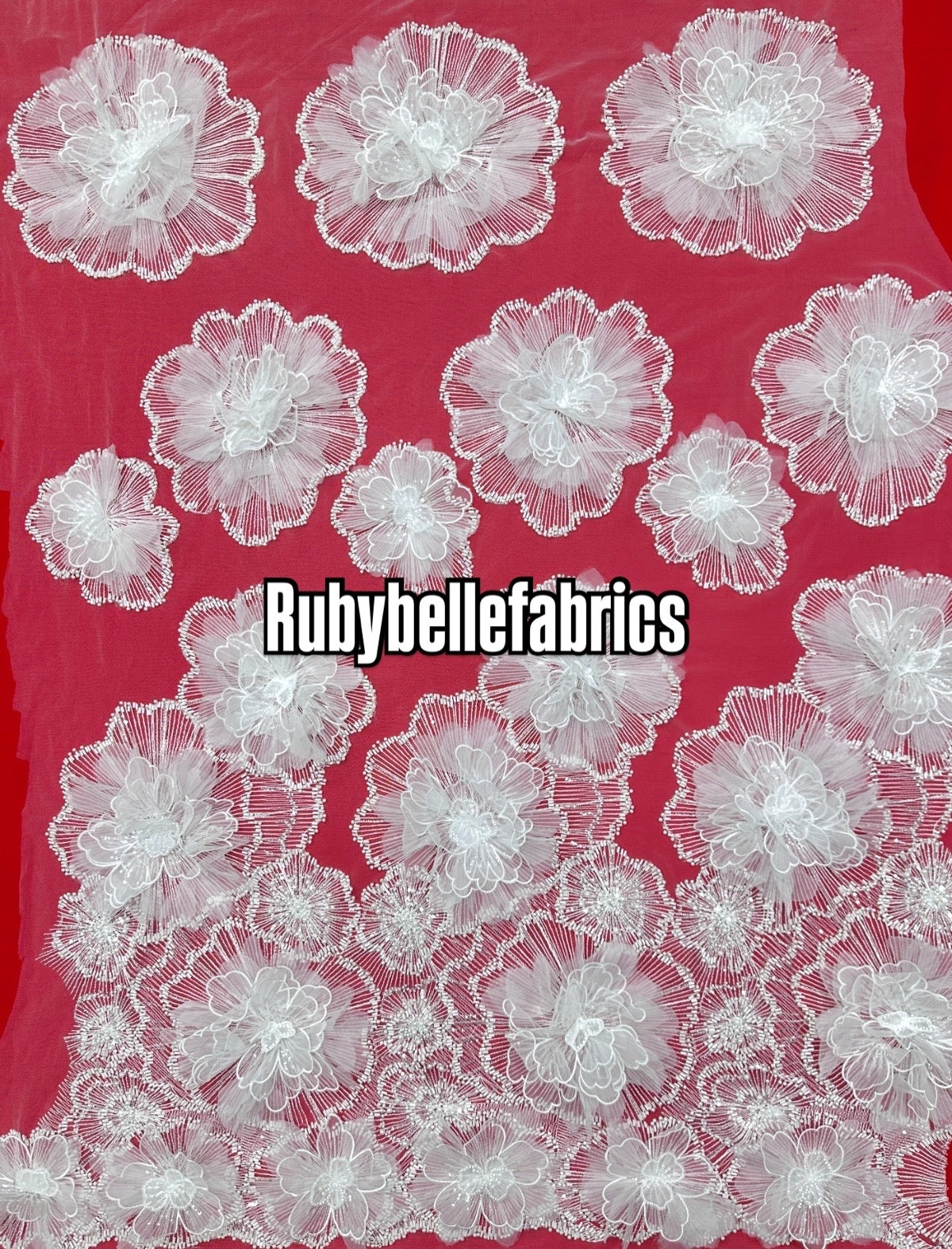 Ories Dekuxe 3D Petal Luxury Beaded Fabric