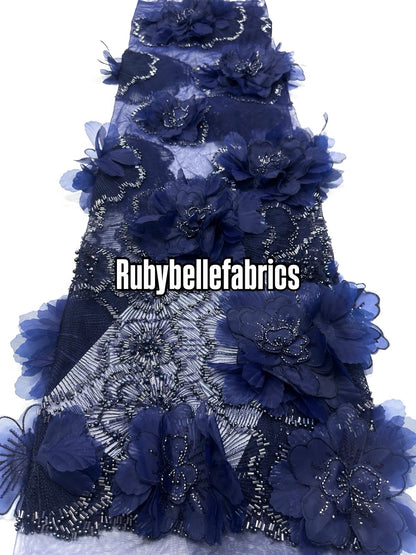 Ories Dekuxe 3D Petal Luxury Beaded Fabric