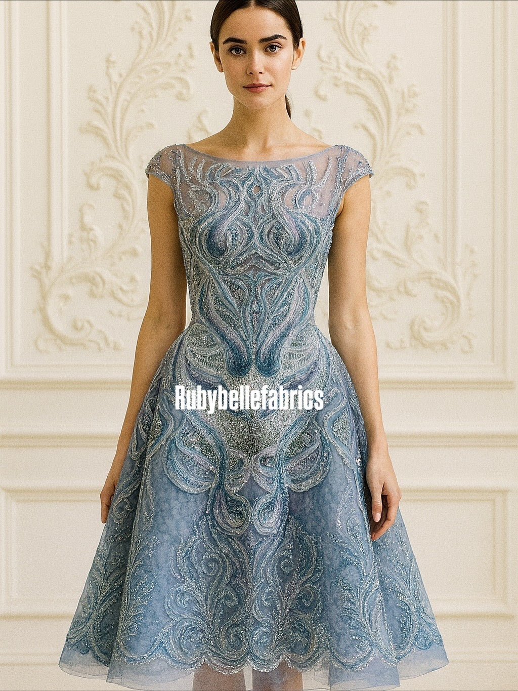 Peridot Bloom Stone couture fabric