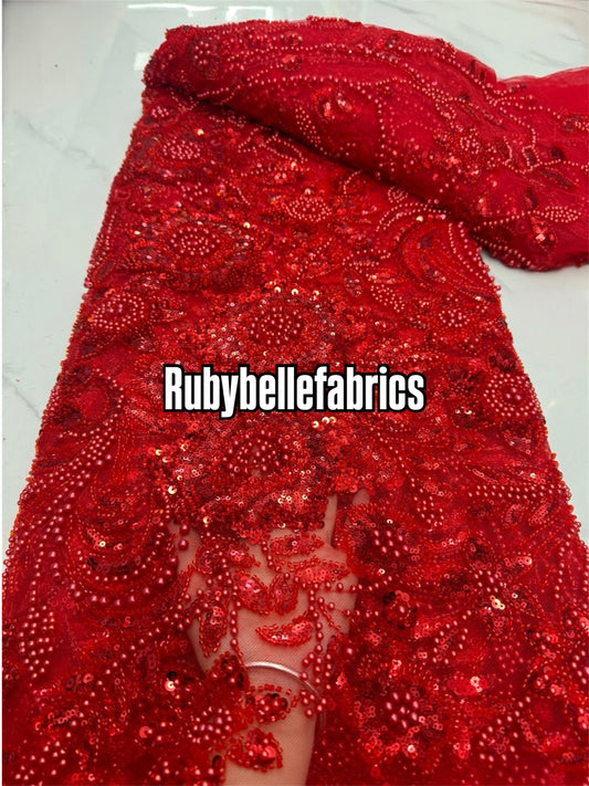 Ecks Beaded Sequin Tulle Fabric