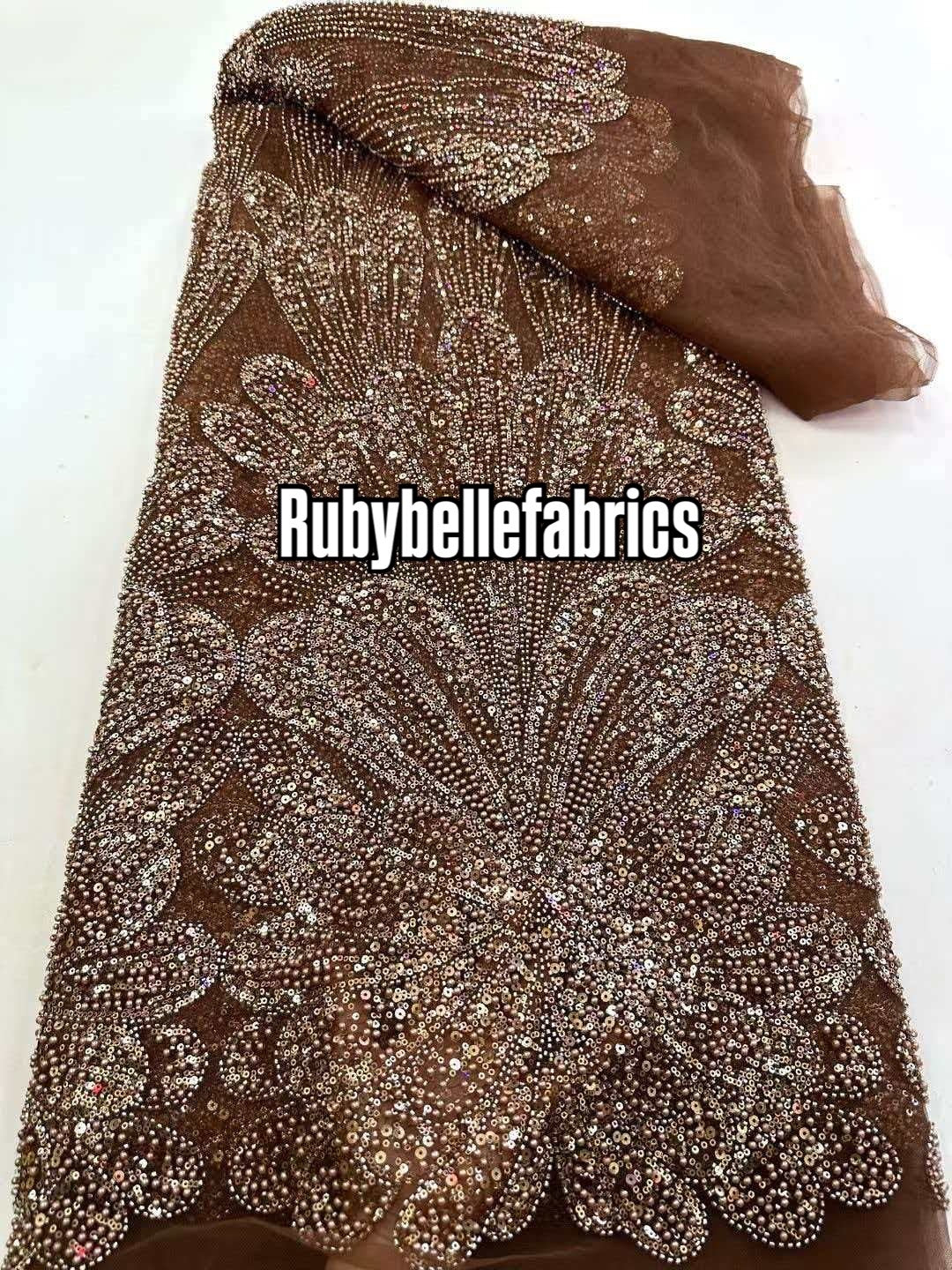 Icka Beaded Stoned Luxury Couture Fabric