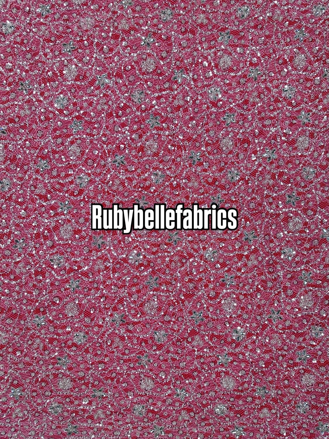 Aprain Luxury 3D Floral Beaded Stone Fabric
