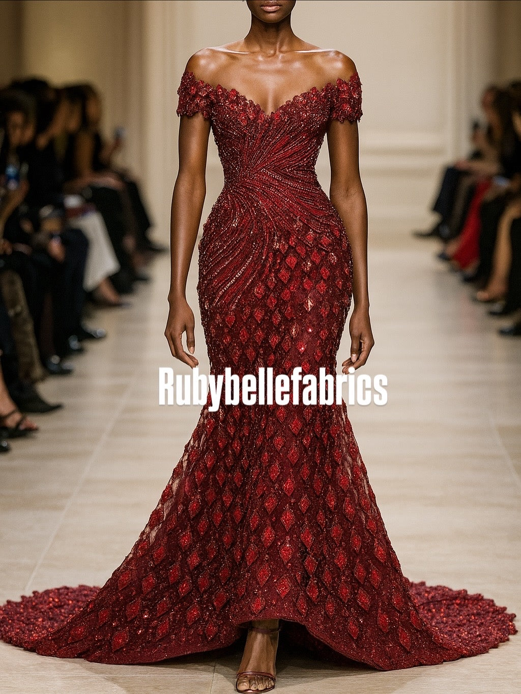 Cascada 3D Leaf Luxury Couture Fabric