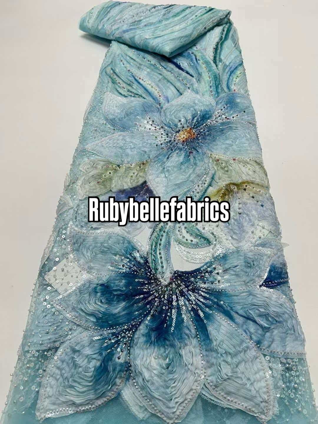 Feille Beaded Lace Fabric