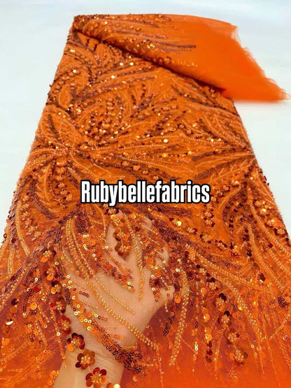 Hinton Beaded Sequin Tulle Fabric