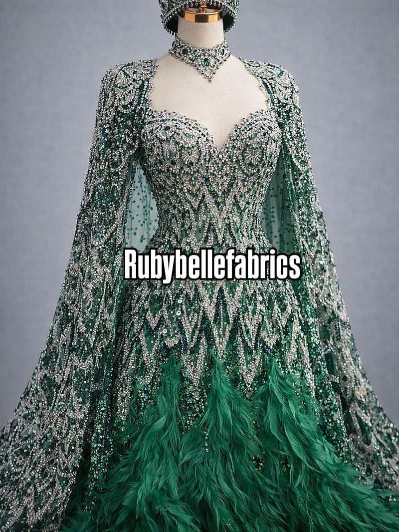 Regal Feather Sequin Fabric
