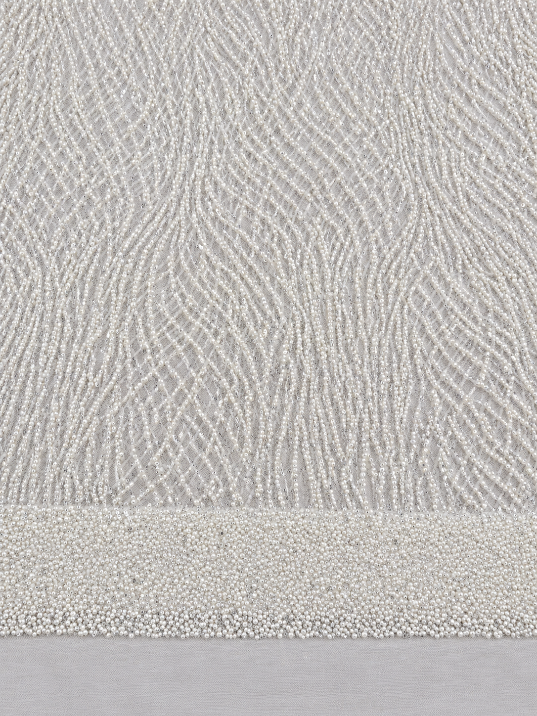 Penh Beaded Edge Fabric - White