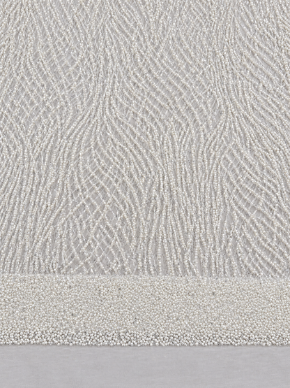 Penh Beaded Edge Fabric - White
