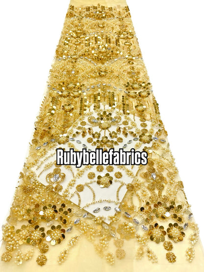 Braxly Quality Beaded Stone Fabric