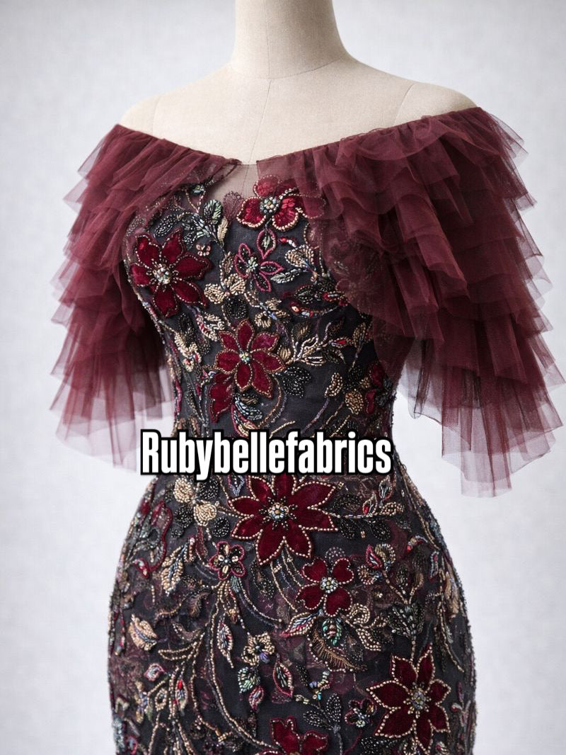 Fillie Sparkle Crystal Lace Fabric