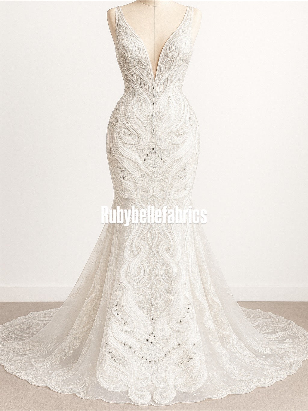 Peridot Bloom Stone couture fabric