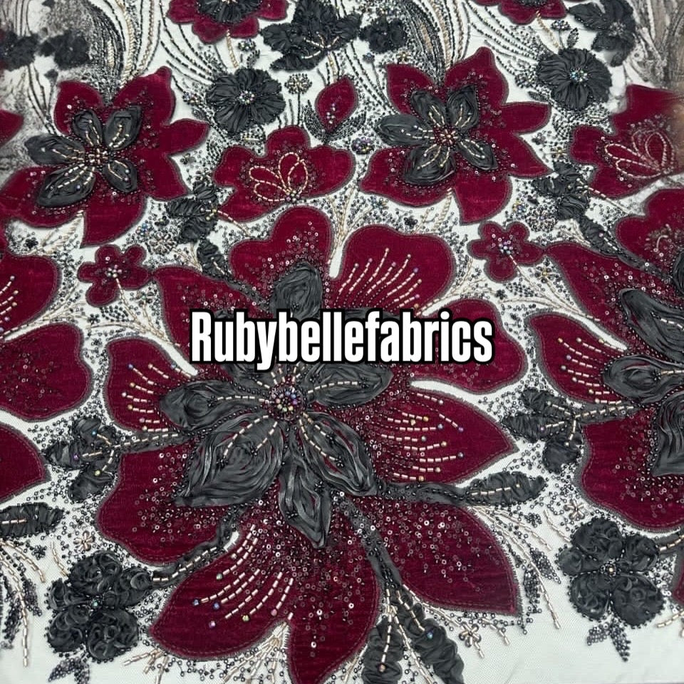 Dillon Beaded Luxury Velvet Fabric