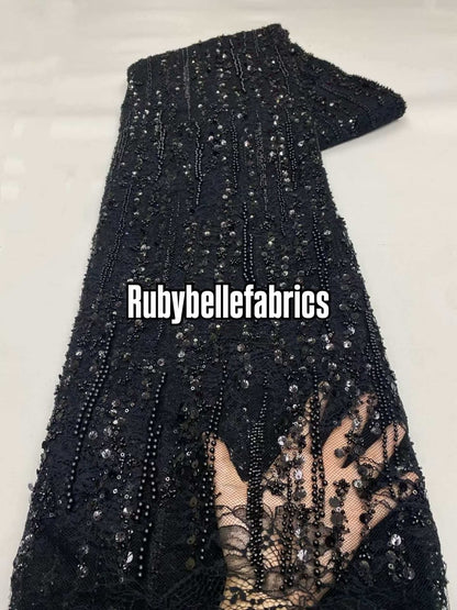 Alonxy Beaded Floral Fabric
