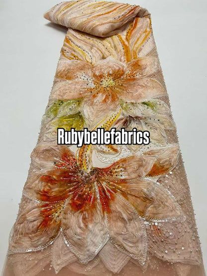Feille Beaded Lace Fabric