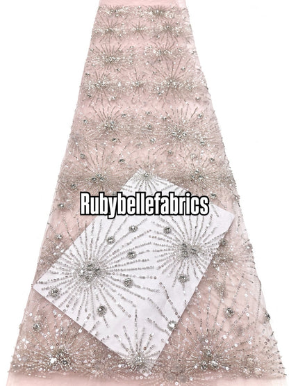 Oney Luxury Sequin Crystal Stones Fabric