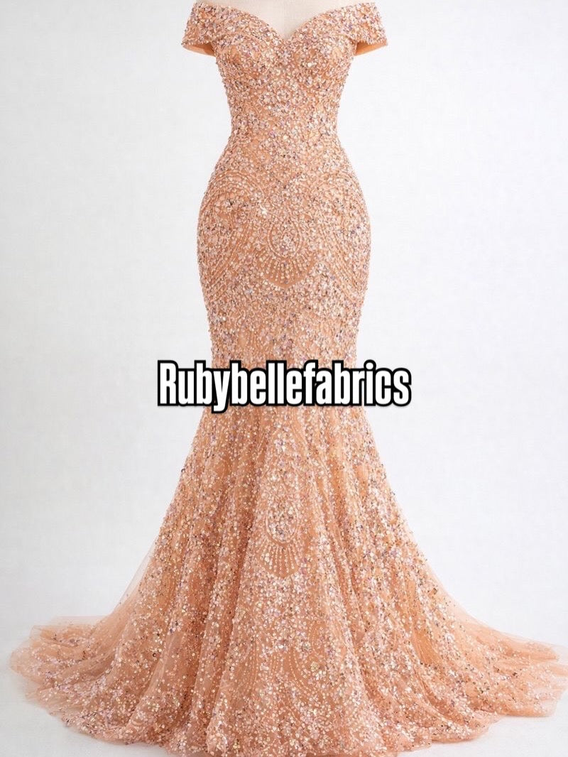 Dexzie Beaded Sequin Lace Fabric