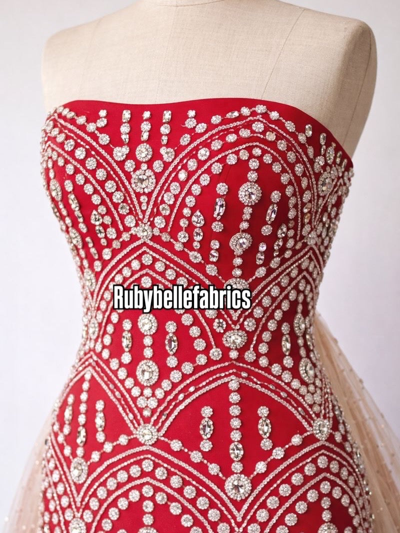 Galia Sparkle Crystal Lace Fabric