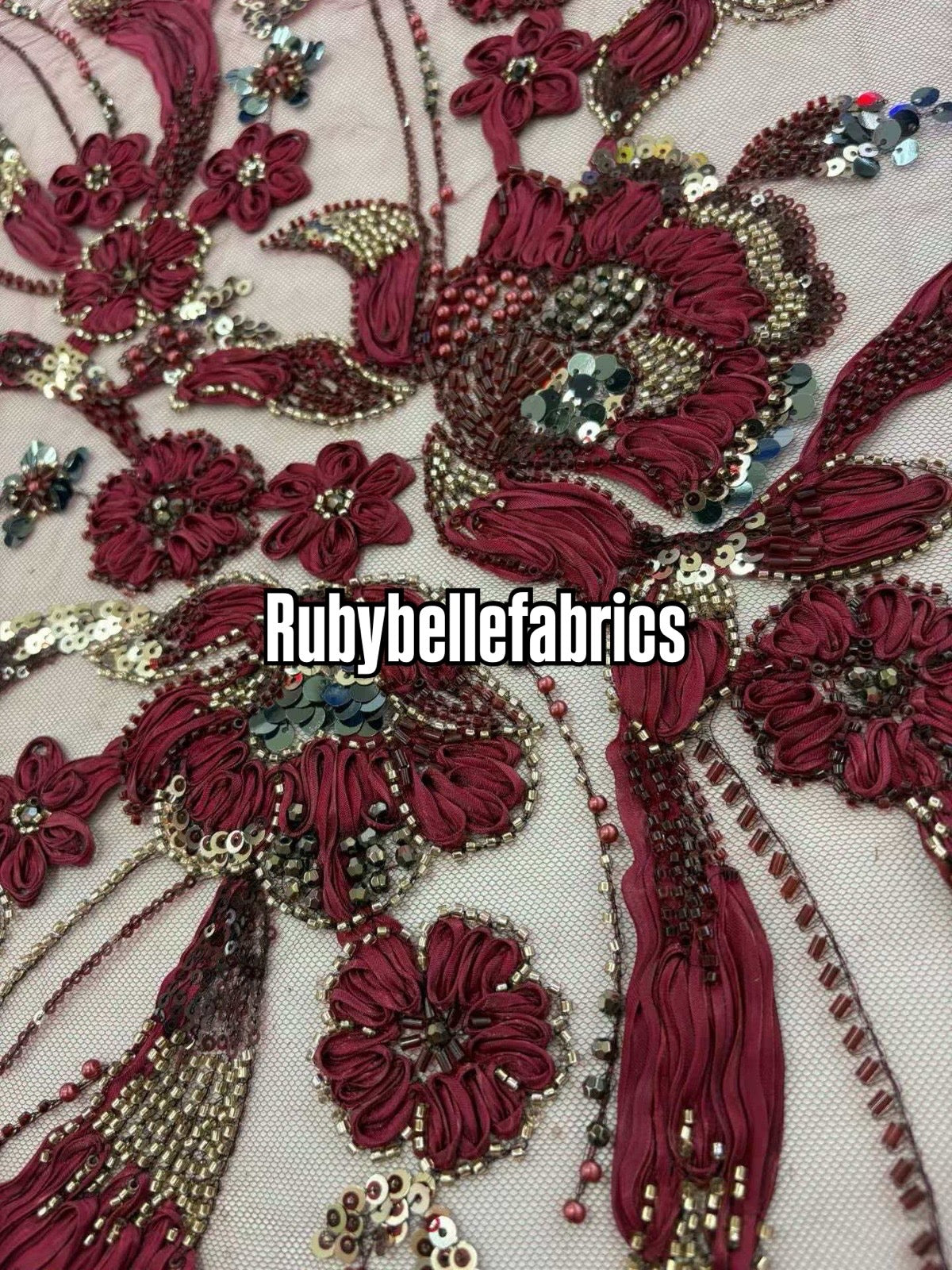 Arden Luxury Floral Beaded Sequin Fabric