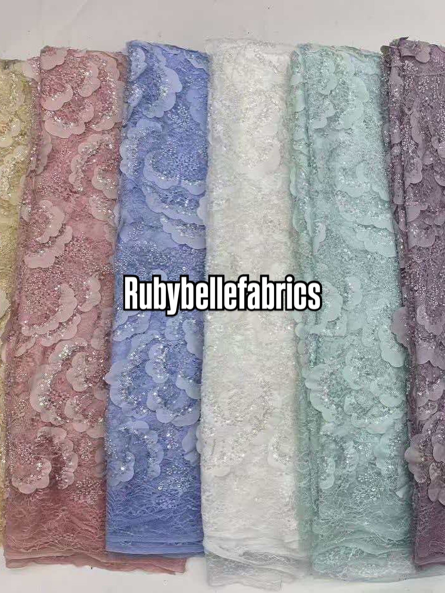 Tross 3D Floral Sequin beaded Net Fabric