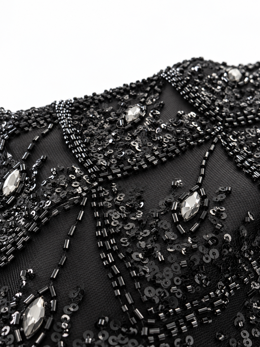 Nuixt Deluxe Luxury Beaded Fabric -Black