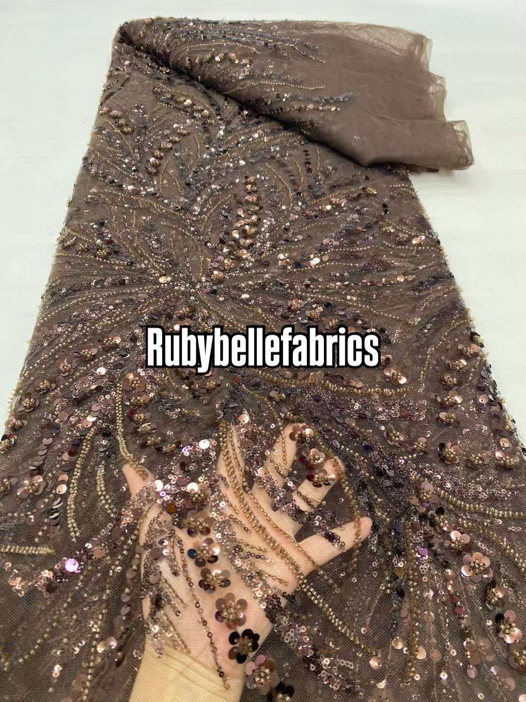 Hinton Beaded Sequin Tulle Fabric