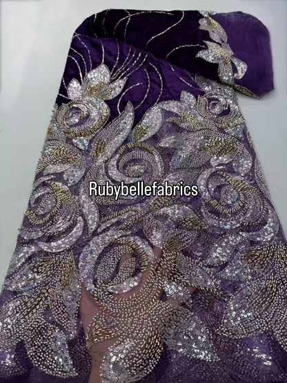 Orsley High Quality Beaded Velvet Fabric