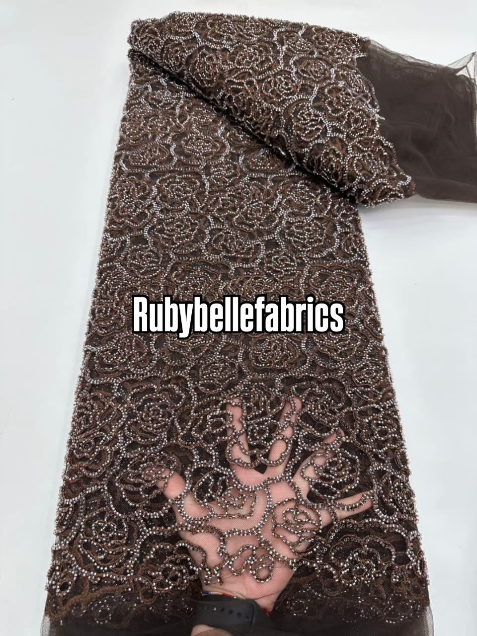 Poixy Tulle Guipure Style Beaded Fabric
