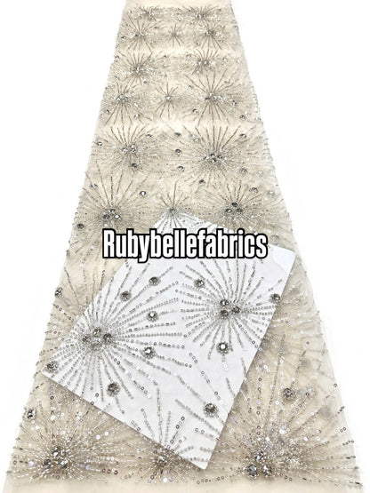 Oney Luxury Sequin Crystal Stones Fabric