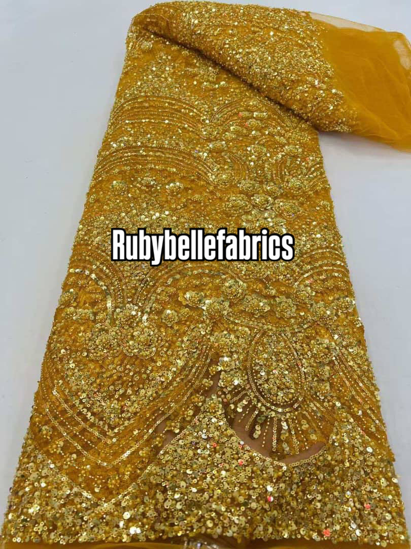 Dexzie Beaded Sequin Lace Fabric