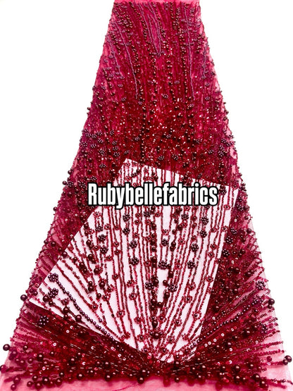 Encia Beaded Lace Fabric