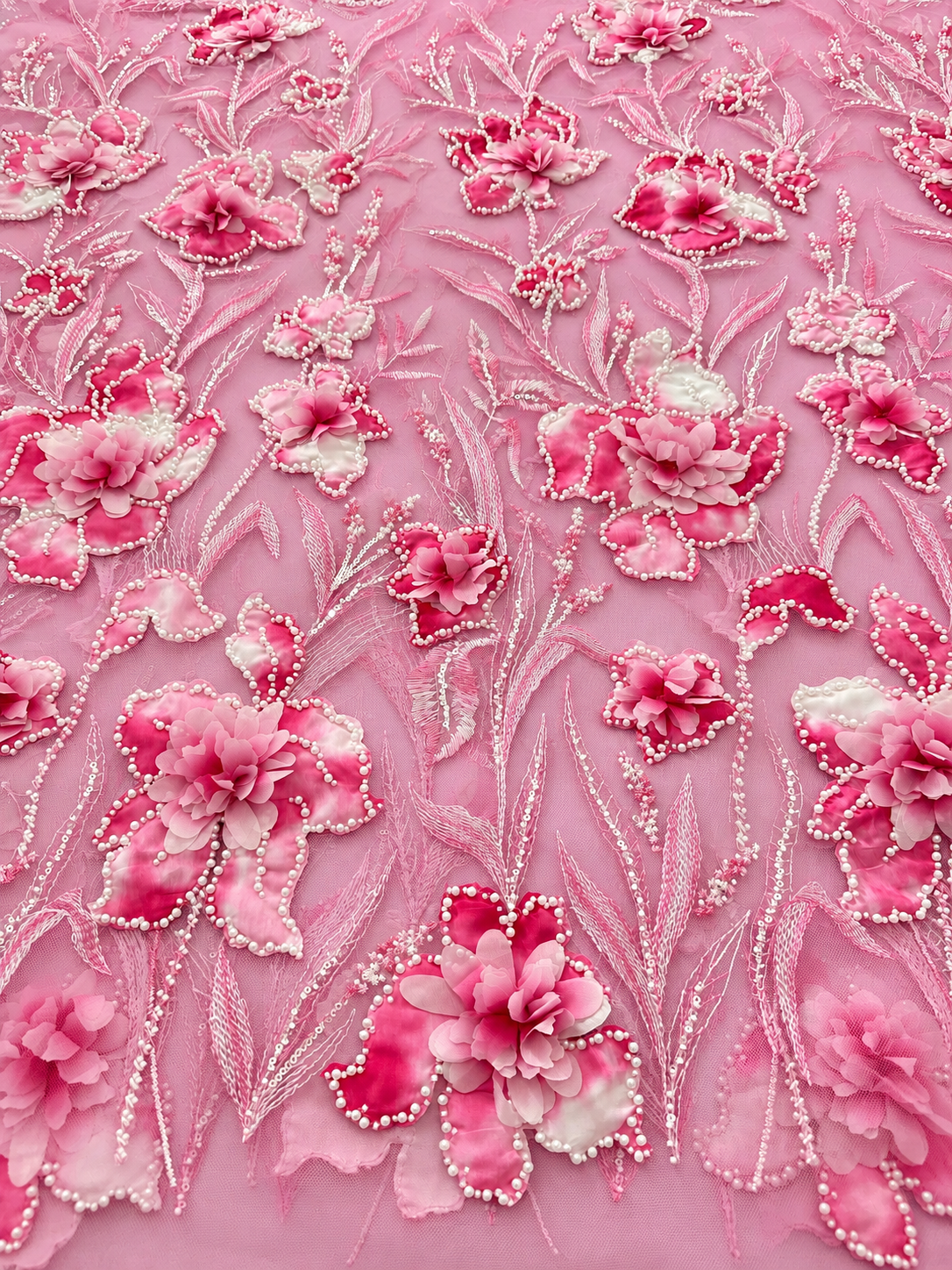 Hixy Floral 3D Fabric - Pink