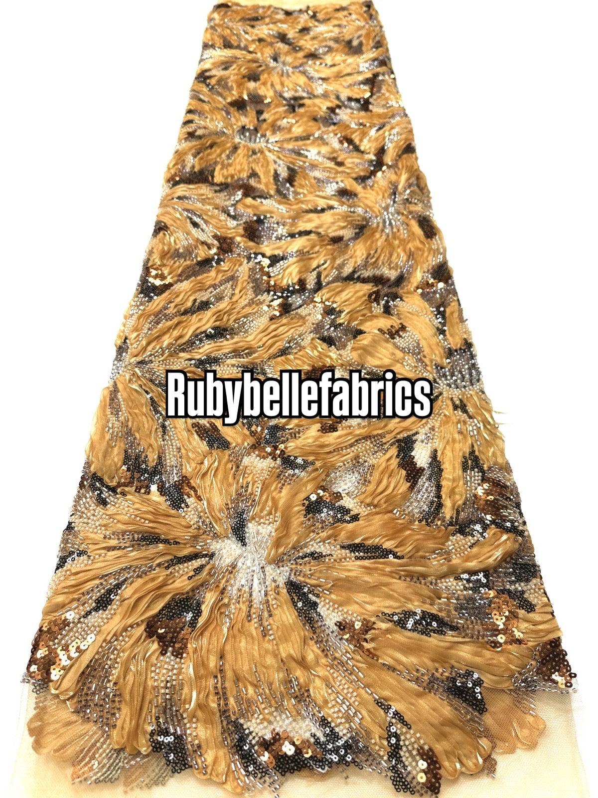 Econd Deluxe Luxury Floral Sequin beaded Fabric